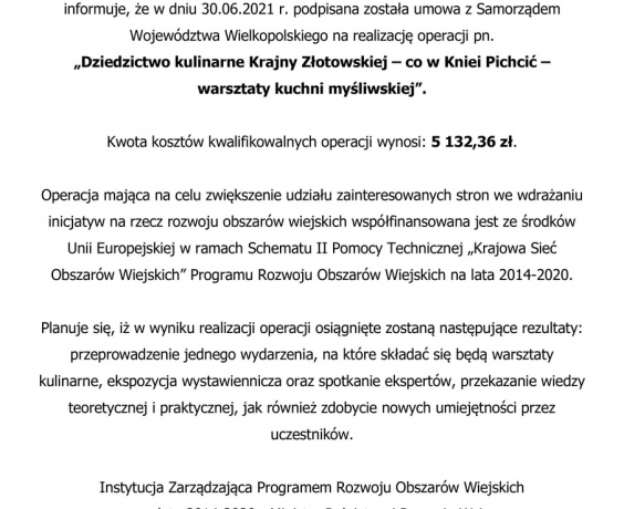 Dziedzictwo kulinarne Krajny Złotowskiej - co w Kniei pichcić...